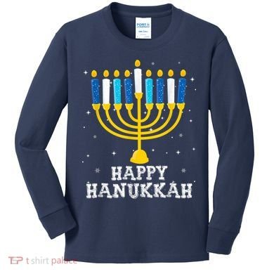 Hanukkah Menorah Happy Hanukkah Kids Long Sleeve Shirt