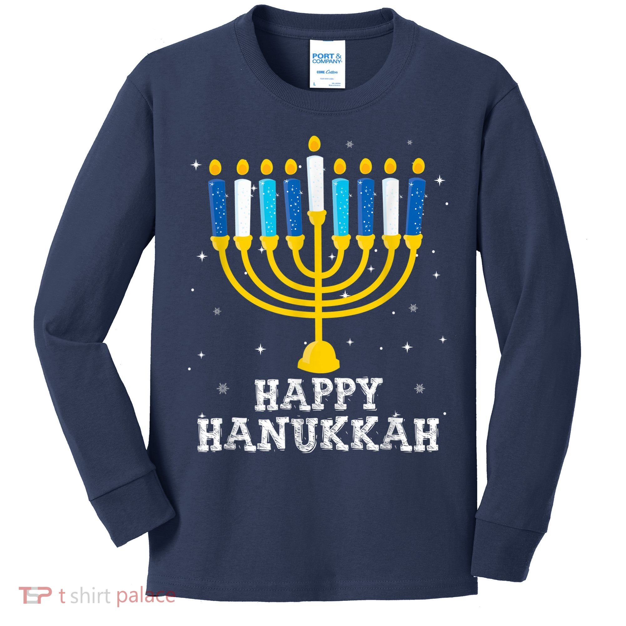 Hanukkah Menorah Happy Hanukkah Kids Long Sleeve Shirt