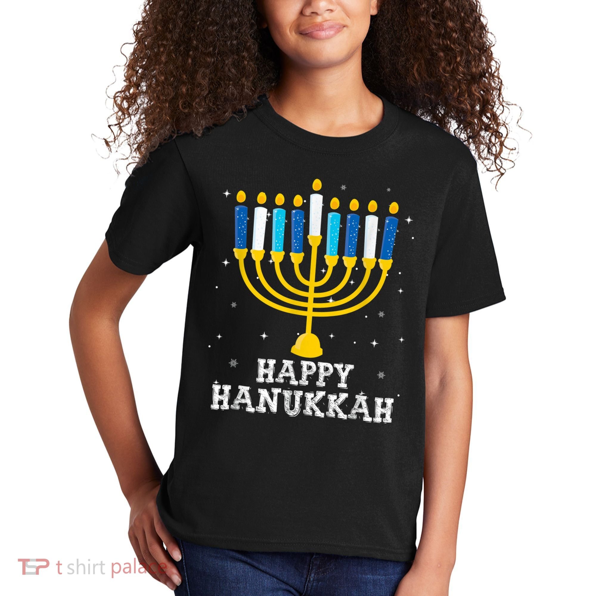Hanukkah Menorah Happy Hanukkah Kids T-Shirt