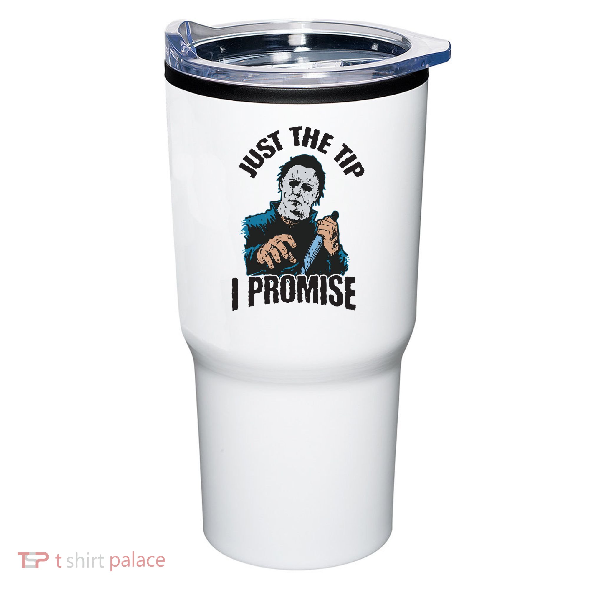 Horror Movie Halloween Just The Tip I Promise Knife Funny Tumbler