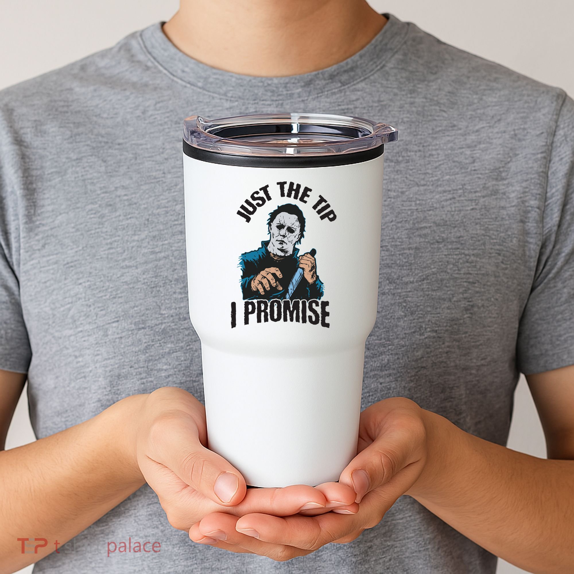 Horror Movie Halloween Just The Tip I Promise Knife Funny Tumbler