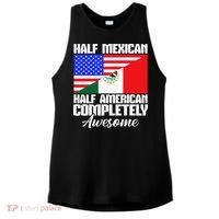 Half Mexican Half American Completely Awesome USA Mexico Ladies PosiCharge Tri-Blend Wicking Tank thumb 0