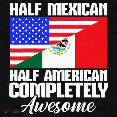 Half Mexican Half American Completely Awesome USA Mexico Ladies PosiCharge Tri-Blend Wicking Tank