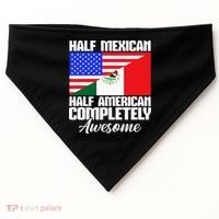 Half Mexican Half American Completely Awesome USA Mexico USA-Made Doggie Bandana thumb 0