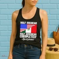 Half Mexican Half American Completely Awesome USA Mexico Women's Tank Top thumb 2