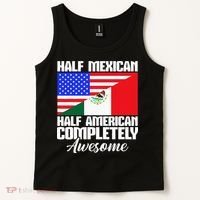 Half Mexican Half American Completely Awesome USA Mexico Tank Top thumb 2
