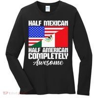 Half Mexican Half American Completely Awesome USA Mexico Women's Long Sleeve Shirt thumb 0