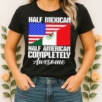Half Mexican Half American Completely Awesome USA Mexico Women's T-Shirt thumb 2
