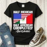 Half Mexican Half American Completely Awesome USA Mexico Women's T-Shirt thumb 3