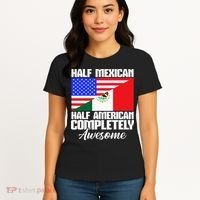Half Mexican Half American Completely Awesome USA Mexico Women's T-Shirt thumb 4