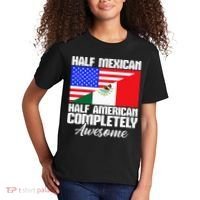 Half Mexican Half American Completely Awesome USA Mexico Kids T-Shirt thumb 2