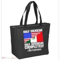 Half Mexican Half American Completely Awesome USA Mexico Tote Bag thumb 2