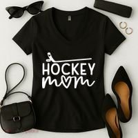 Hockey Mom Women's V-Neck T-Shirt thumb 2