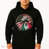 Half Mexican Half American Usa Flag Mexico America Hoodie thumb 2
