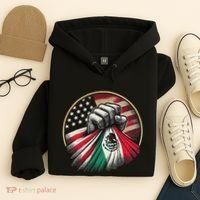 Half Mexican Half American Usa Flag Mexico America Hoodie thumb 4