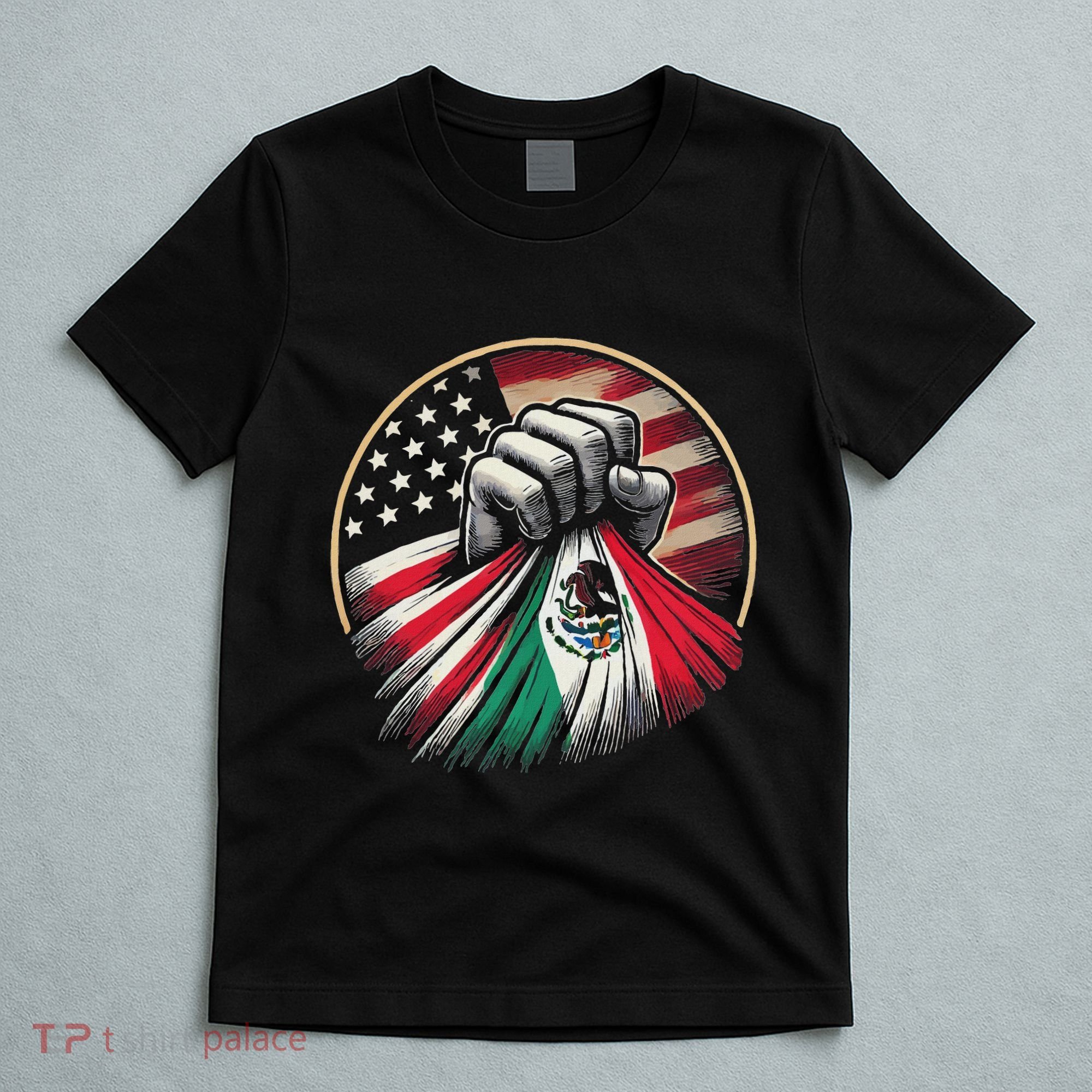 Half Mexican Half American Usa Flag Mexico America T-Shirt