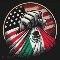 Half Mexican Half American Usa Flag Mexico America Women's Hoodie thumb 2