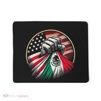 Half Mexican Half American Usa Flag Mexico America Mousepad thumb 0