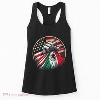 Half Mexican Half American Usa Flag Mexico America Women's Tank Top thumb 0