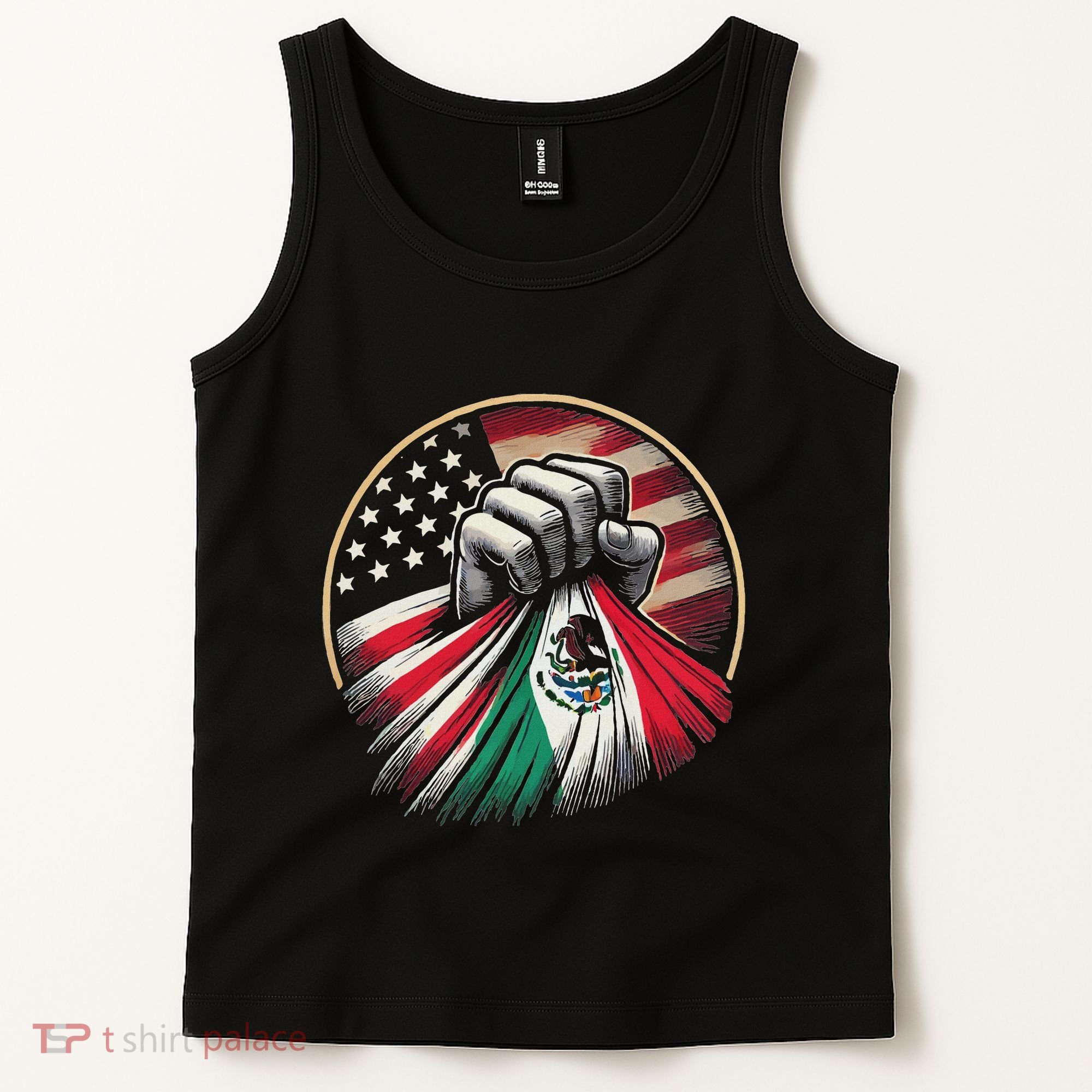 Half Mexican Half American Usa Flag Mexico America Tank Top
