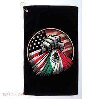 Half Mexican Half American Usa Flag Mexico America Golf Towel thumb 0