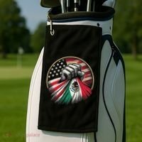 Half Mexican Half American Usa Flag Mexico America Golf Towel thumb 2