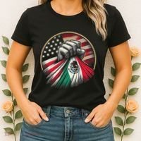 Half Mexican Half American Usa Flag Mexico America Women's T-Shirt thumb 2