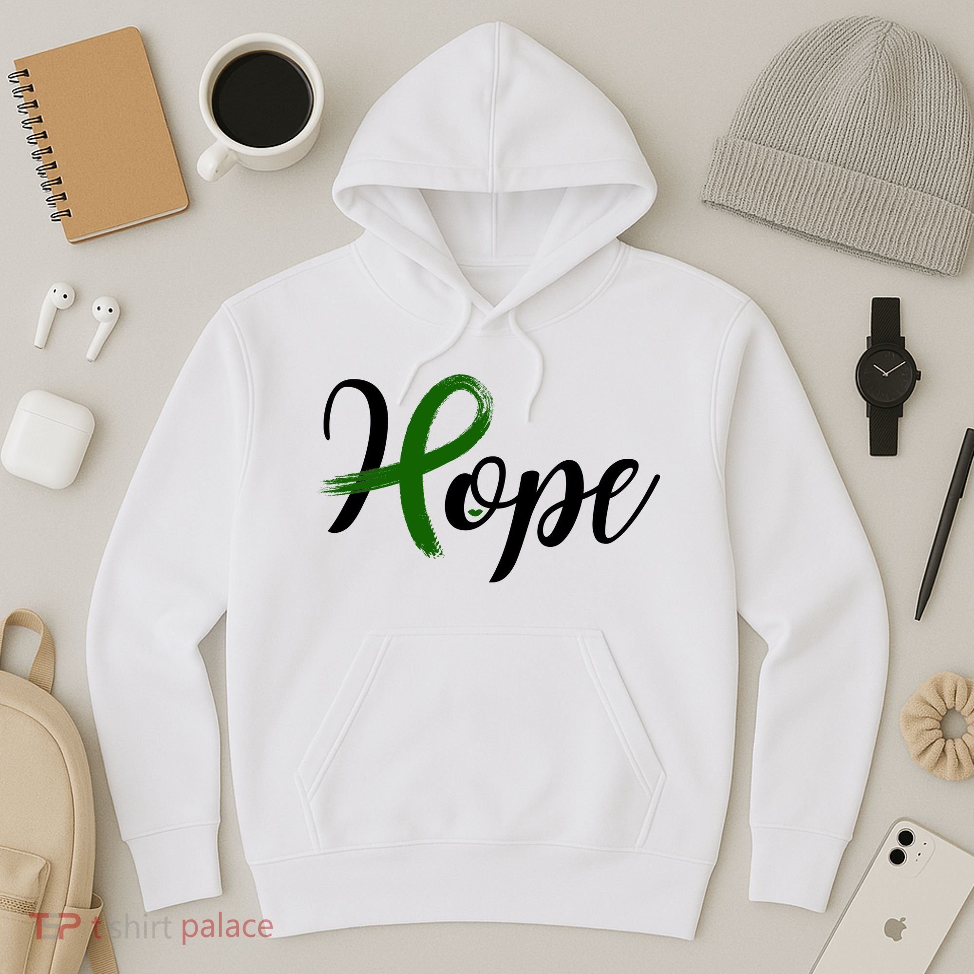 Hope Mental Health Awareness Ribbon Hoodie