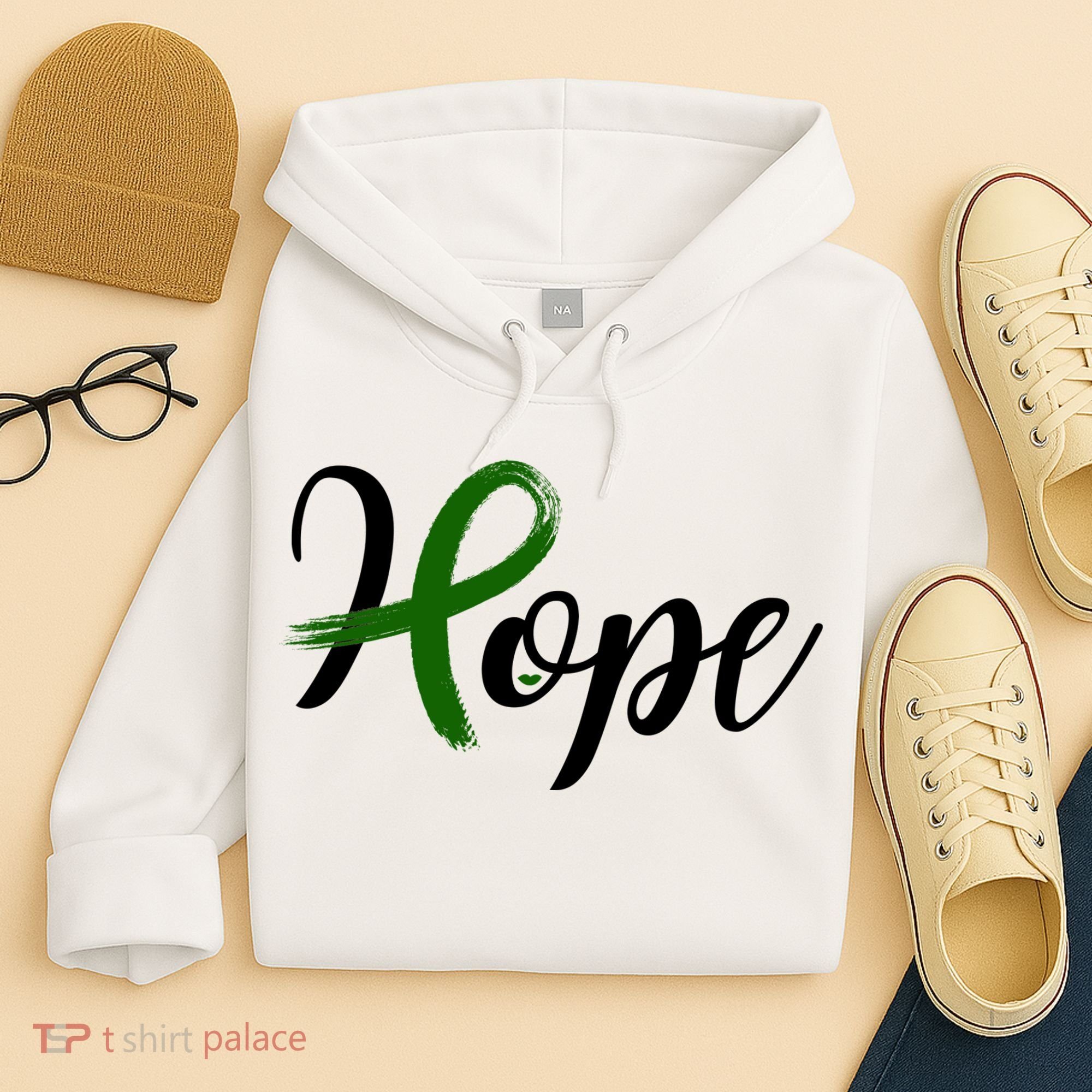Hope Mental Health Awareness Ribbon Hoodie