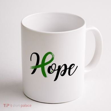 Hope Mental Health Awareness Ribbon Coffee Mug back