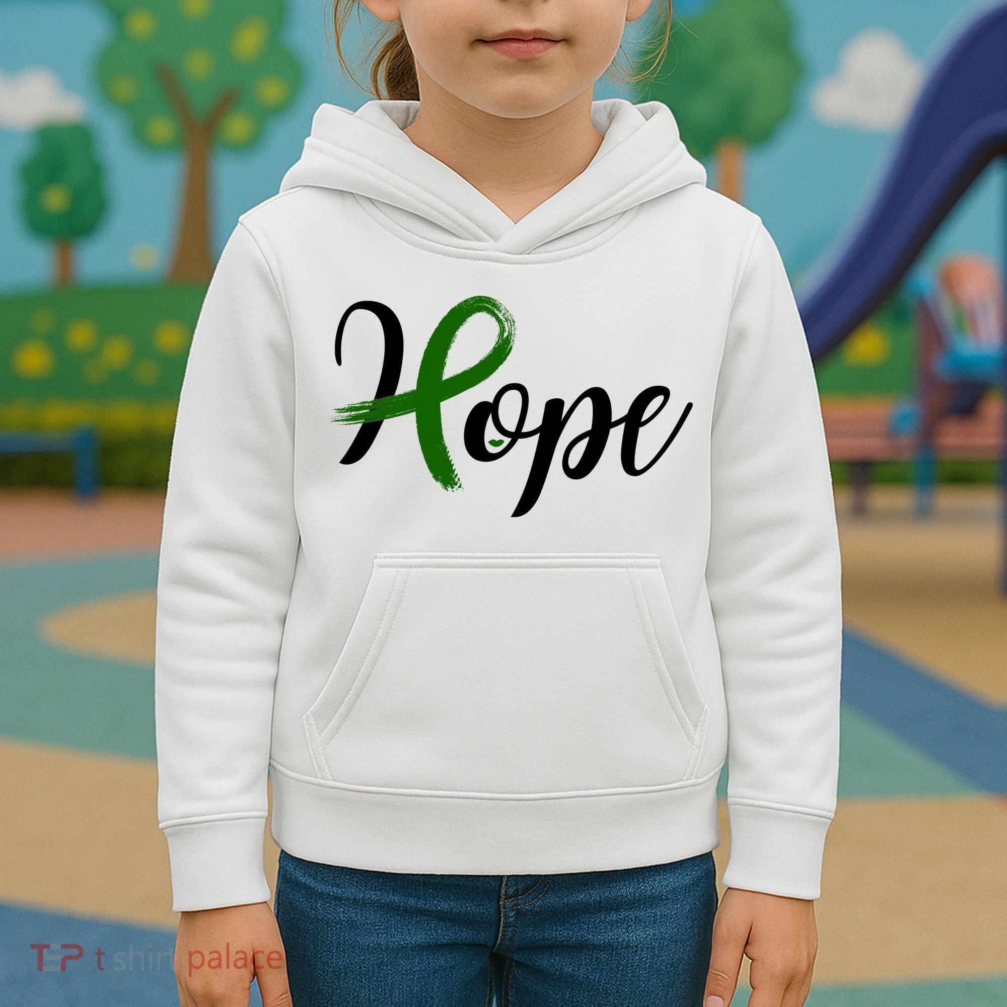 Hope Mental Health Awareness Ribbon Kids Hoodie