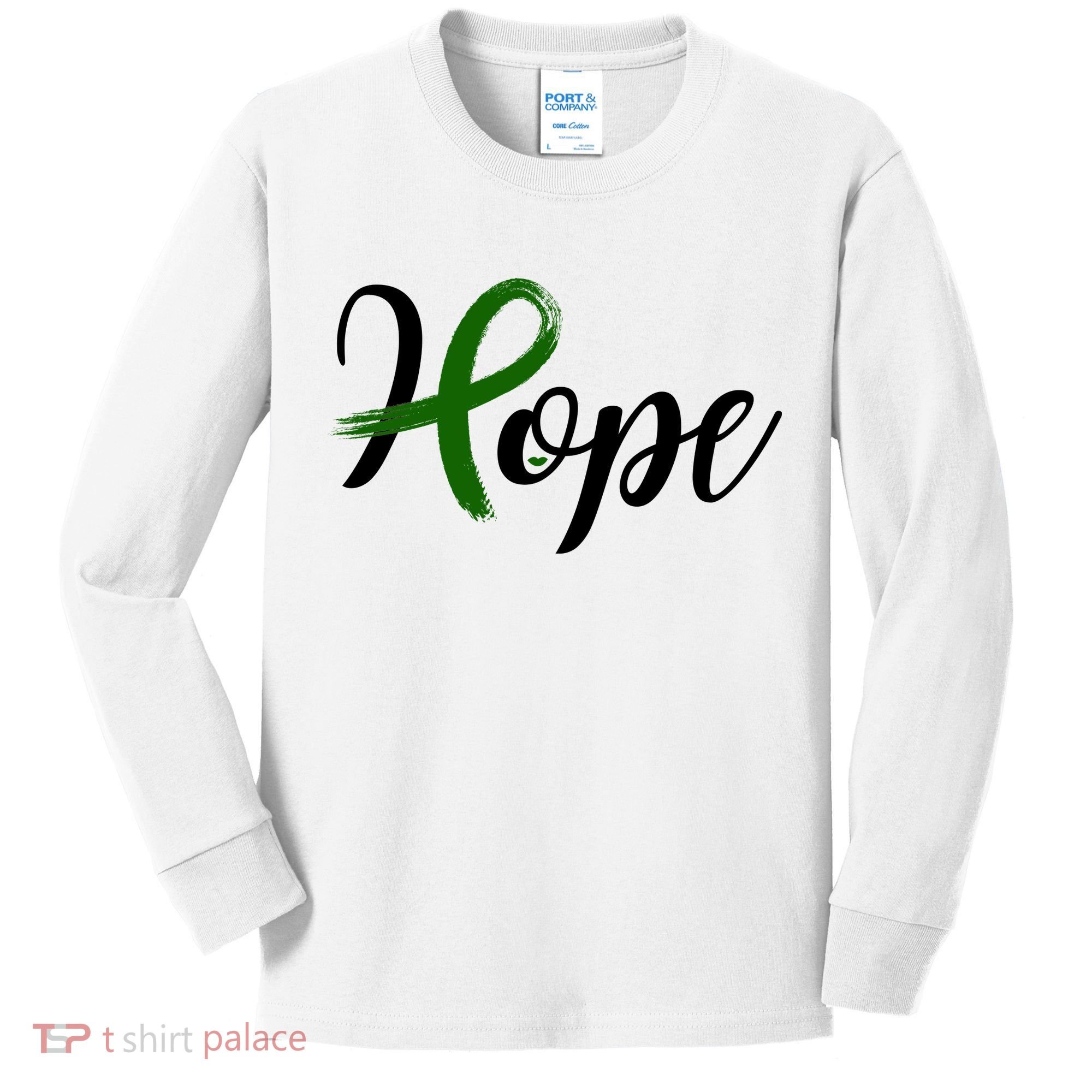 Hope Mental Health Awareness Ribbon Kids Long Sleeve Shirt