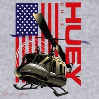 Huey Military Helicopter Airplane American Flag Women's Sweatshirt thumb 2