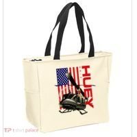 Huey Military Helicopter Airplane American Flag Tote Bag thumb 2