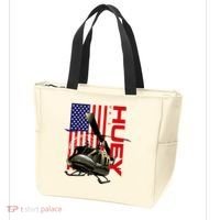 Huey Military Helicopter Airplane American Flag Tote Bag thumb 3