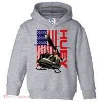 Huey Military Helicopter Airplane American Flag Toddler Hoodie thumb 0