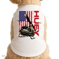 Huey Military Helicopter Airplane American Flag Doggie Tank thumb 0