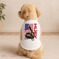 Huey Military Helicopter Airplane American Flag Doggie Tank thumb 2