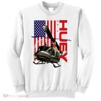 Huey Military Helicopter Airplane American Flag Sweatshirt thumb 0