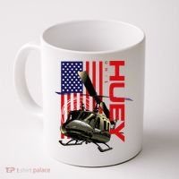 Huey Military Helicopter Airplane American Flag Coffee Mug thumb 0