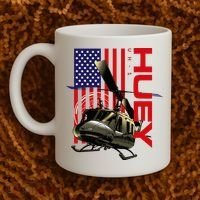Huey Military Helicopter Airplane American Flag Coffee Mug thumb 2