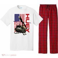 Huey Military Helicopter Airplane American Flag Pajama Set thumb 0