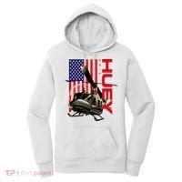 Huey Military Helicopter Airplane American Flag Women's Hoodie thumb 0