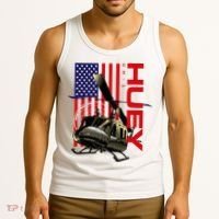 Huey Military Helicopter Airplane American Flag Tank Top thumb 3