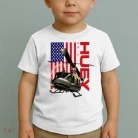 Huey Military Helicopter Airplane American Flag Toddler T-Shirt thumb 2