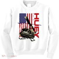 Huey Military Helicopter Airplane American Flag Kids Sweatshirt thumb 0