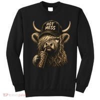Hot Mess Highland Cow Funny Sweatshirt thumb 0