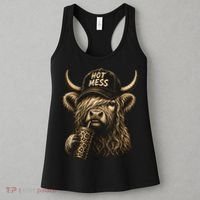 Hot Mess Highland Cow Funny Women's Tank Top thumb 3