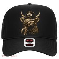 Hot Mess Highland Cow Funny Hat thumb 0