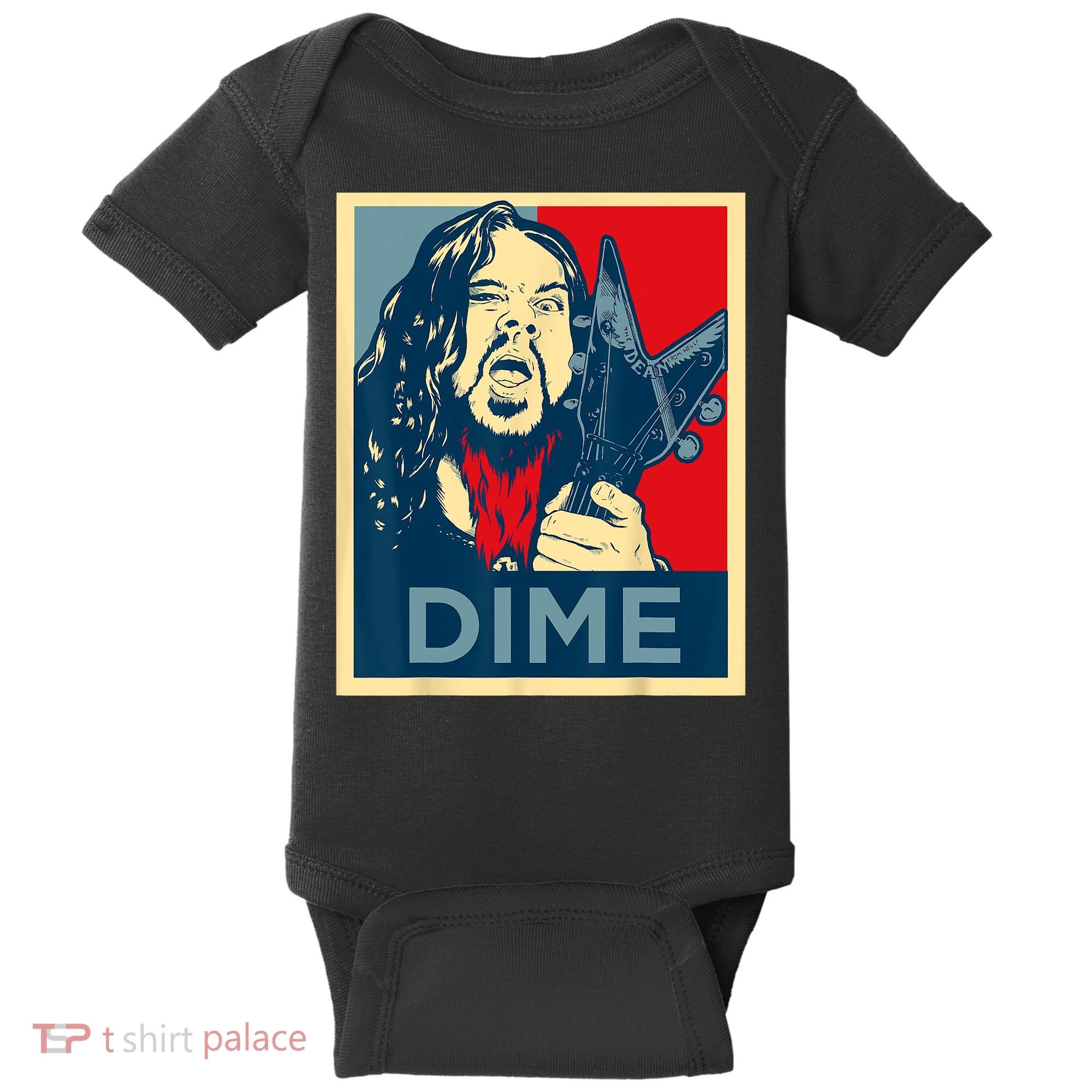 Heavy Metal Hope Poster Dime Dimebag Obama Darrell Guitar Baby Bodysuit